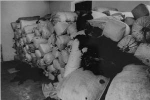 Sacks of human hair from Auschwitz victims